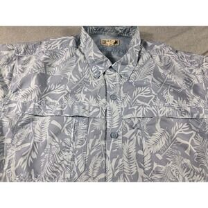Duluth Trading CO‎ Performance Rip-Stop Vented Shirt Mens 3XL Blue Floral Print